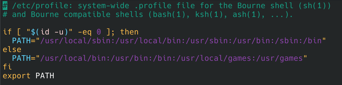 Debian默认的.profile文件,不对uid != 0的用户(也就是非root用户)在PATH中添加/sbin